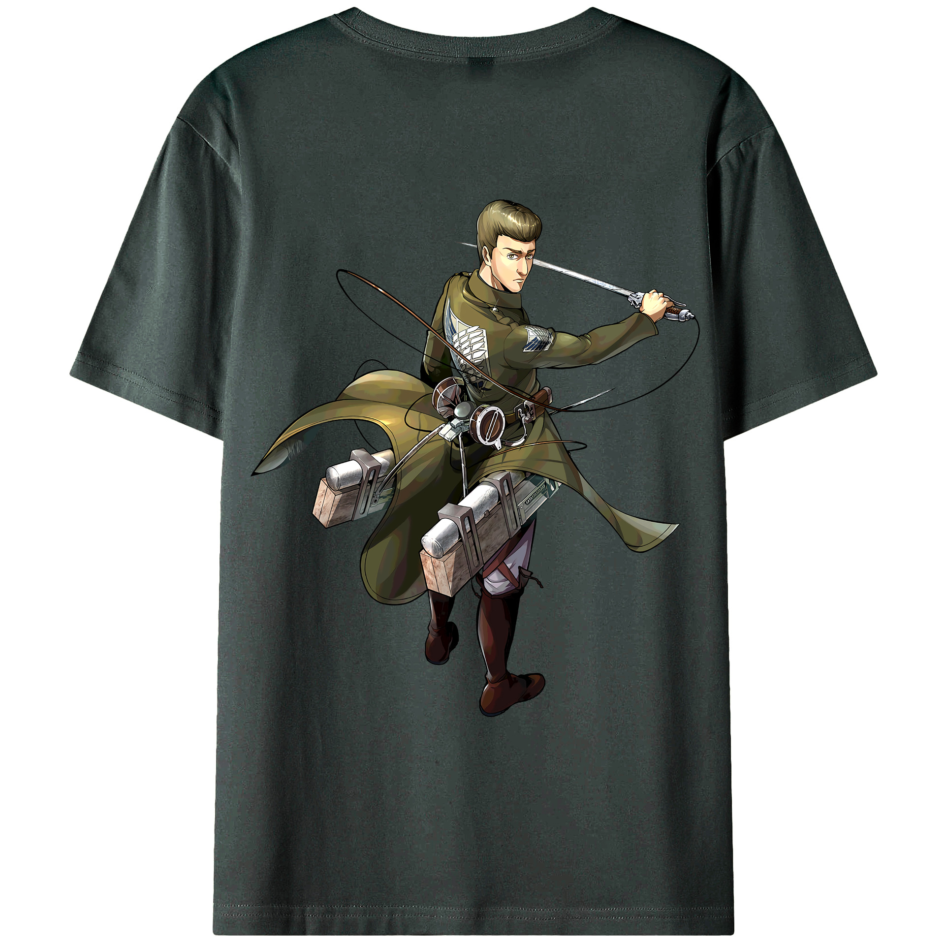 （画像用） 進撃の巨人 Attack on Titan 綿100％ メンズ半袖Tシャツ（バックプリント） 通気性